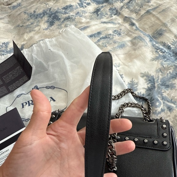 Authentic Prada Patrice Glacé Studded Bag - Picture 9 of 16